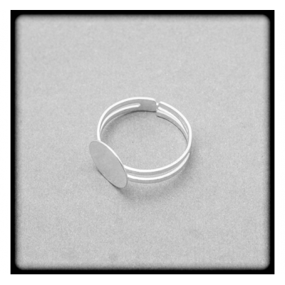 Anillo de plata de ley extensible con base de 11mm