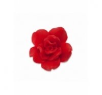 Flor rosa de resina de 14mm con agujero inferior de color rojo