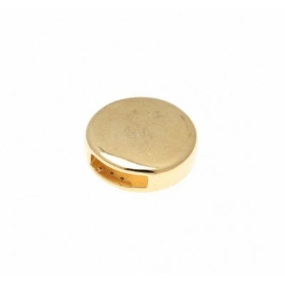 Entre pieza redonda de zamak de 18mm con agujero adorno para cuero 10x2,5mm oro