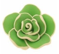 Flor de pasta verde con borde blanco 28mm