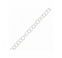 Cadena de plata de ley de anillas redondas de 3,3x0,5mm