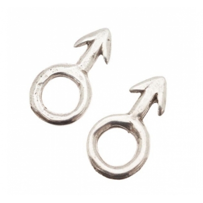 Colgante símbolo masculino plata vieja