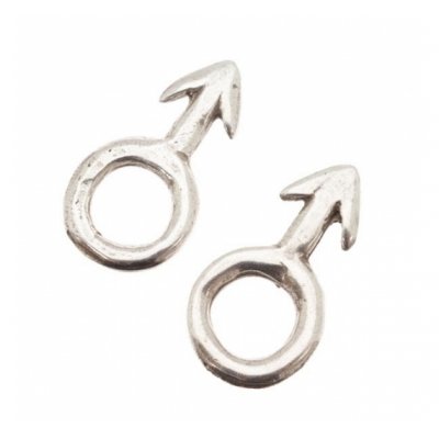 Colgante símbolo masculino plata vieja