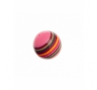 Bola de resina de 35mm de rayas con tonos caqui, rosa, granate, naranja.