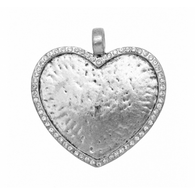 Colgante corazón de 42mm con símiles de cristal alrededor