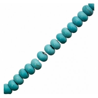 Donut de 5mm de mineral howlite turquesa con betas