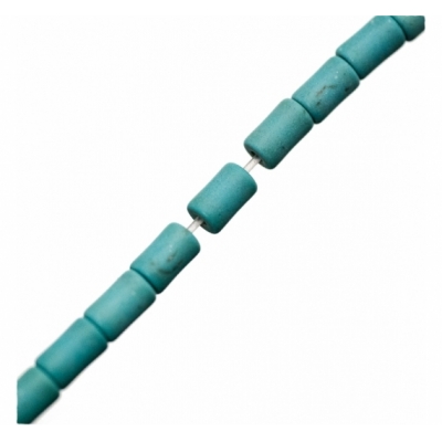 Tubo de 6mm de mineral howlite turquesa con betas