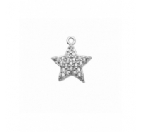 Colgante estrella con circonitas de 11mm en plata de ley 925