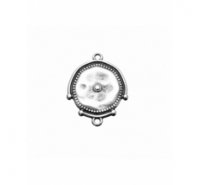 Medalla golpeada con adornos de zmak de 25mm  anilla a cada extremo