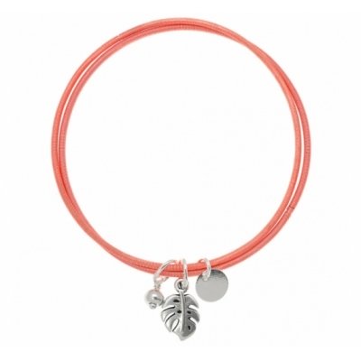 Pulsera de 2 tiras de bantu con tres colgantes de zamak