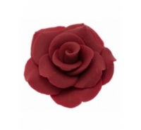 Rosa de fimo de 28mm hecha a mano para pegar o pasar color granate