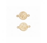 Moneda grabada de 15mm de zamak con anilla a cada lado
