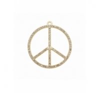 Colgante símbolo de la paz con símil cristal de 60mm