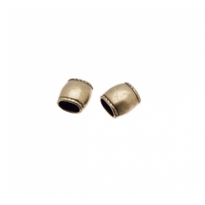 Entre pieza en forma de barril para cuero de regaliz de 10x6mm Entre pieza en forma de barril para cuero de regaliz de 10x6mm