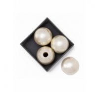 Bola de cerámica imitación perla de 20mm paso de 5mm de color blanco ab