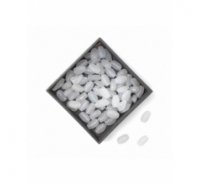 Piñón imitación grano de arroz de 7mm de vidrio irregular blanco