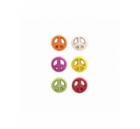 Abalorio símbolo de la paz de resina de 10mm de colorines