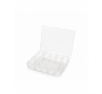 Caja de plástico con compartimentos de 160x120mm transparente