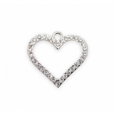 Colgante silueta corazón de strass de 20mm