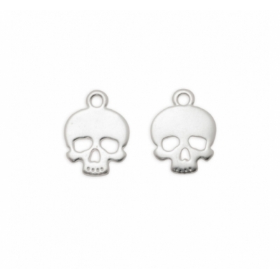 Colgante calavera plana de zamak de 15x11mm